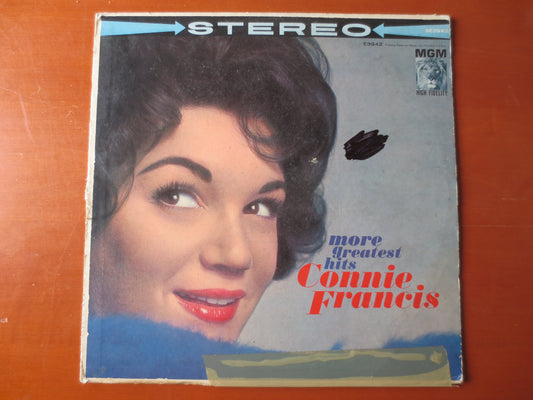 CONNIE FRANCIS, More GREATEST Hits, Connie Francis Vinyl, Connie Francis Album, Vinyl Record, Record Vinyl, 1961 Records