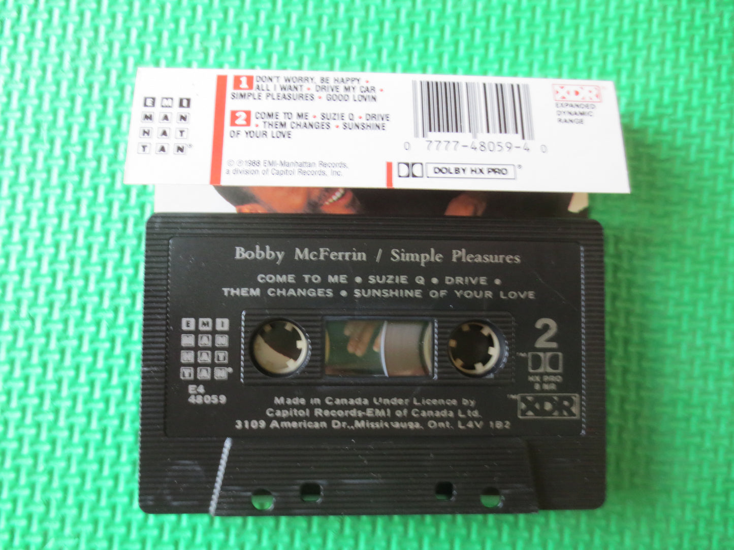 BOBBY McFERRIN, Simple PLEASURES, Bobby McFerrin Tape, Bobby McFerrin Music, Bobby McFerrin Album, Music Tape, Music Cassette