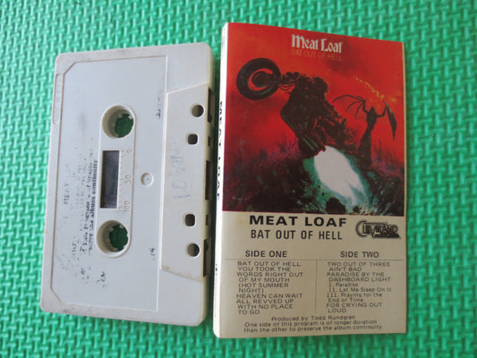 MEAT LOAF, BAT Out of Hell, Meat Loaf Tape, Meat Loaf Album, Tape Cassette, Rock Cassette, Classic Rock lp, Cassette Music