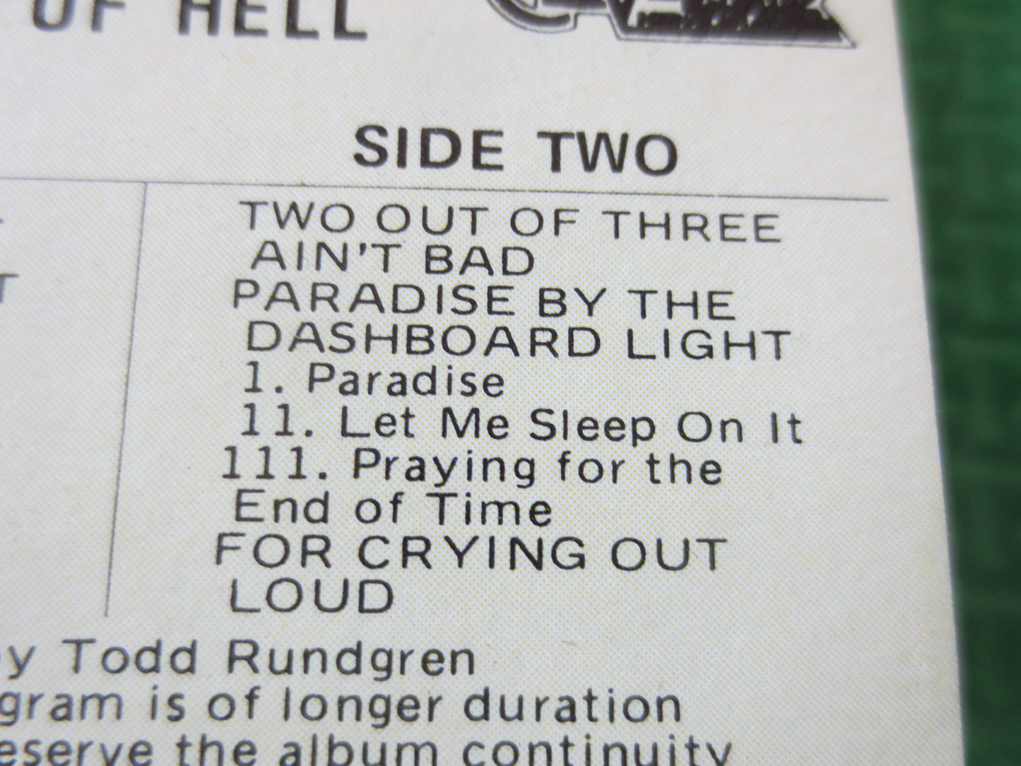 MEAT LOAF, BAT Out of Hell, Meat Loaf Tape, Meat Loaf Album, Tape Cassette, Rock Cassette, Classic Rock lp, Cassette Music