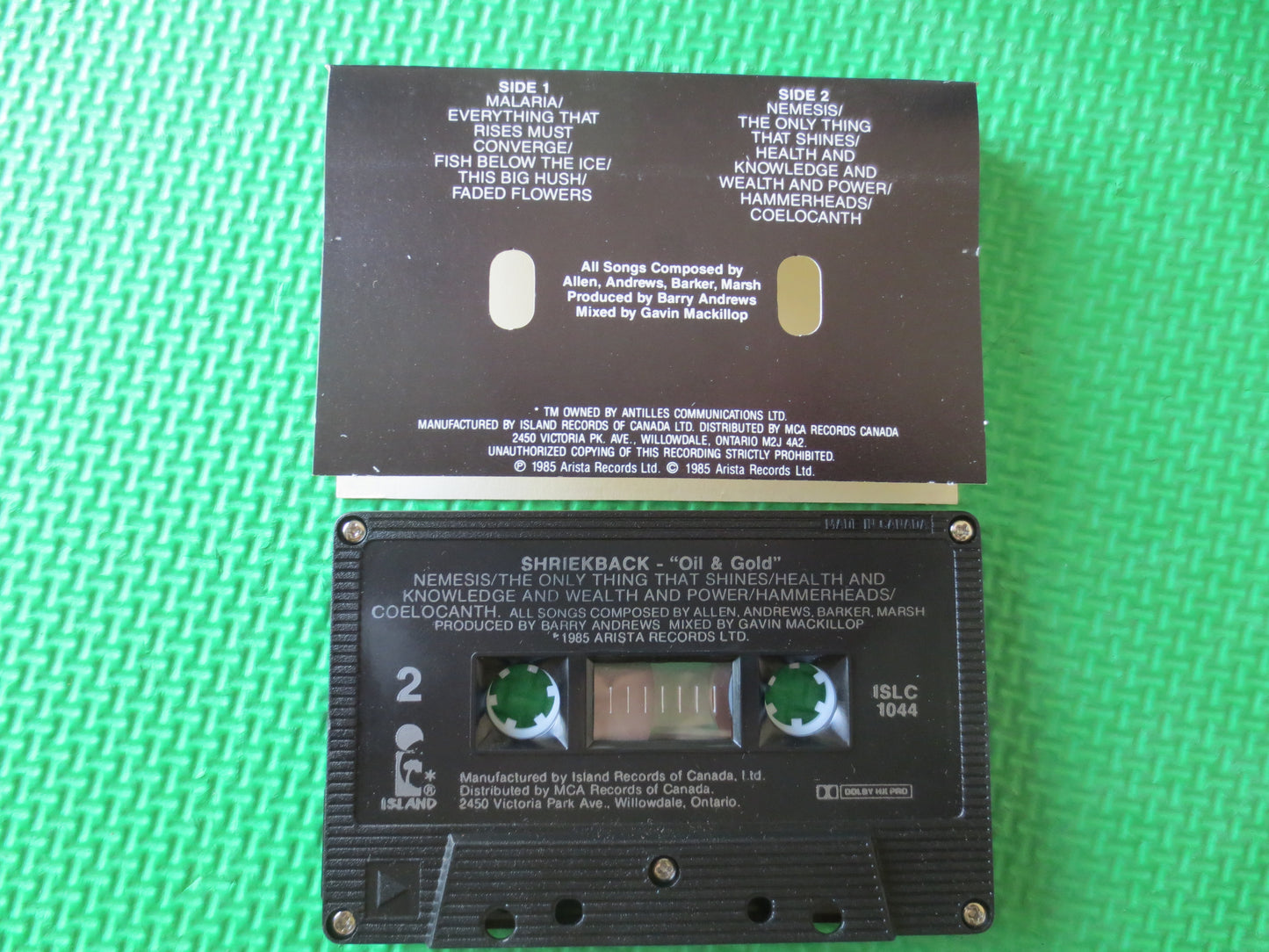 SHRIEKBACK, OIL and GOLD, Shriekback Tape, Music Tape, Shriekback Album, Tape Cassette, Shriekback Cassette, Cassette Music