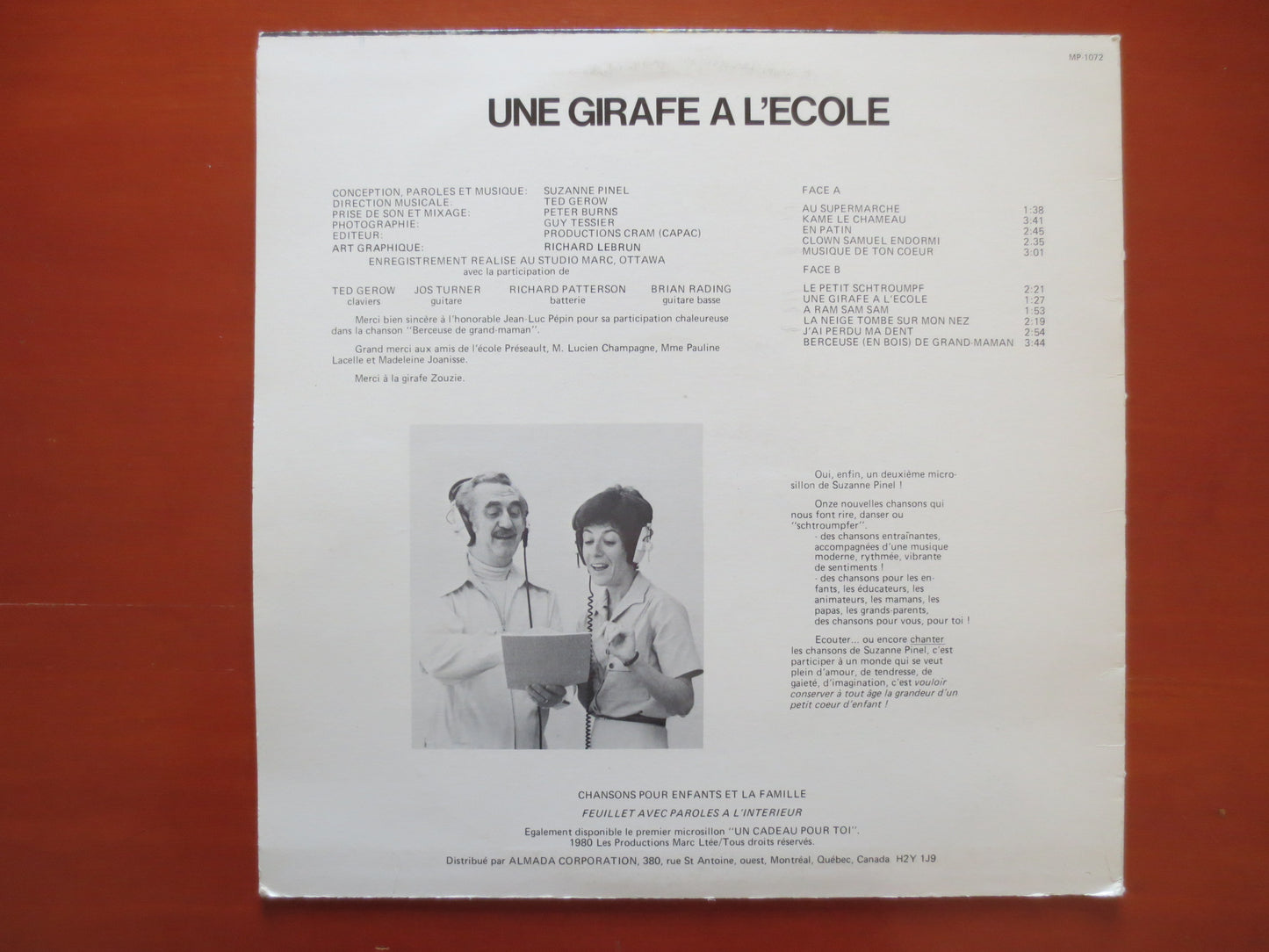 SUZANNE PINEL Lp, Une Girafe a Lecole, CHILDRENS Hits, Childrens Record, Kids Record, Childrens Album, Kids, 1980 Records