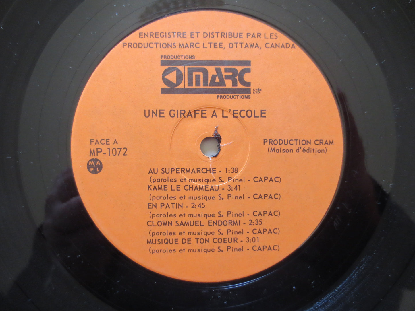 SUZANNE PINEL Lp, Une Girafe a Lecole, CHILDRENS Hits, Childrens Record, Kids Record, Childrens Album, Kids, 1980 Records