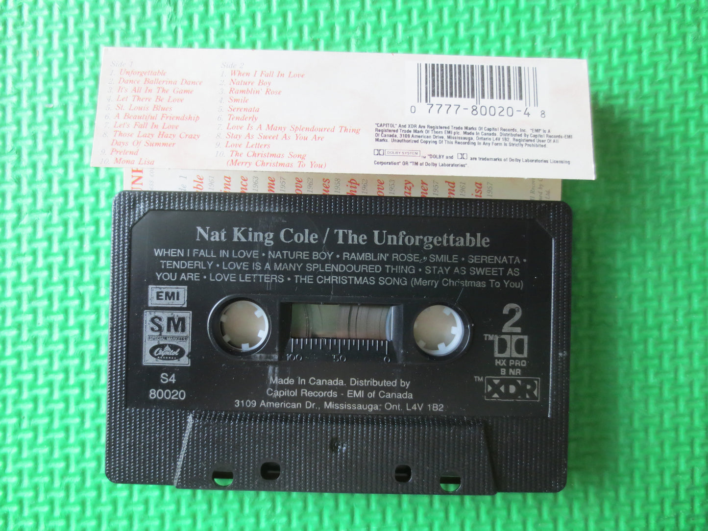 NAT KING COLE, Unforgettable, Nat King Cole Lp, Tape Cassette, Jazz Cassette, Jazz Tapes, Music Cassette, 1991 Cassette