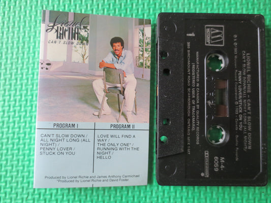 LIONEL RICHIE Tape, Can't Slow Down, Lionel Richie Album, Lionel Richie Music, Tape Cassette, Rock Cassette, 1983 Cassette