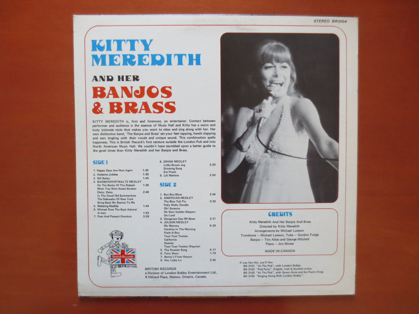 KITTY MEREDITH, BANJOS and Brass Lp, Kitty Meredith Vinyl, Kitty Meredith Lp, British Pub Music, Vinyl, 1974 Records