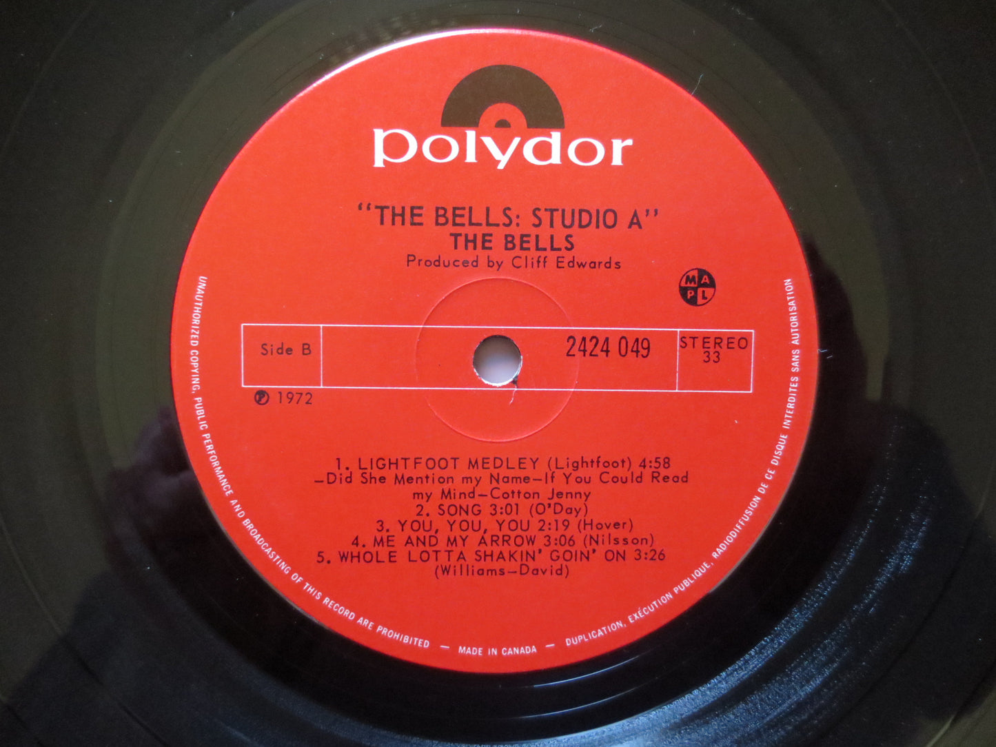 The BELLS, The Bells STUDIO A, The BELLS Album, The Bells Vinyl, The Bells Lp, Vinyl Record, Vinyl Lp, 1972 Records