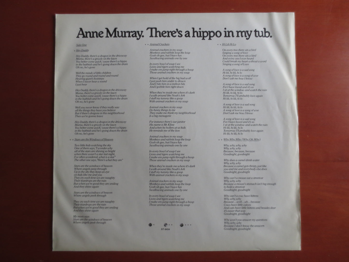 ANNE MURRAY, There's a Hippo in My Tub, Childrens Record, Vintage Vinyl, Kids Vinyl, Kids Album, Vinyl Record, 1977 Records
