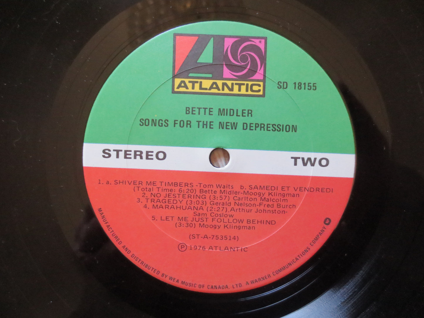 BETTE MIDLER, NEW Depression Lp, Bette Midler Record, Bette Midler Vinyl, Bette Midler Lp, Vinyl Album, 1976 Records