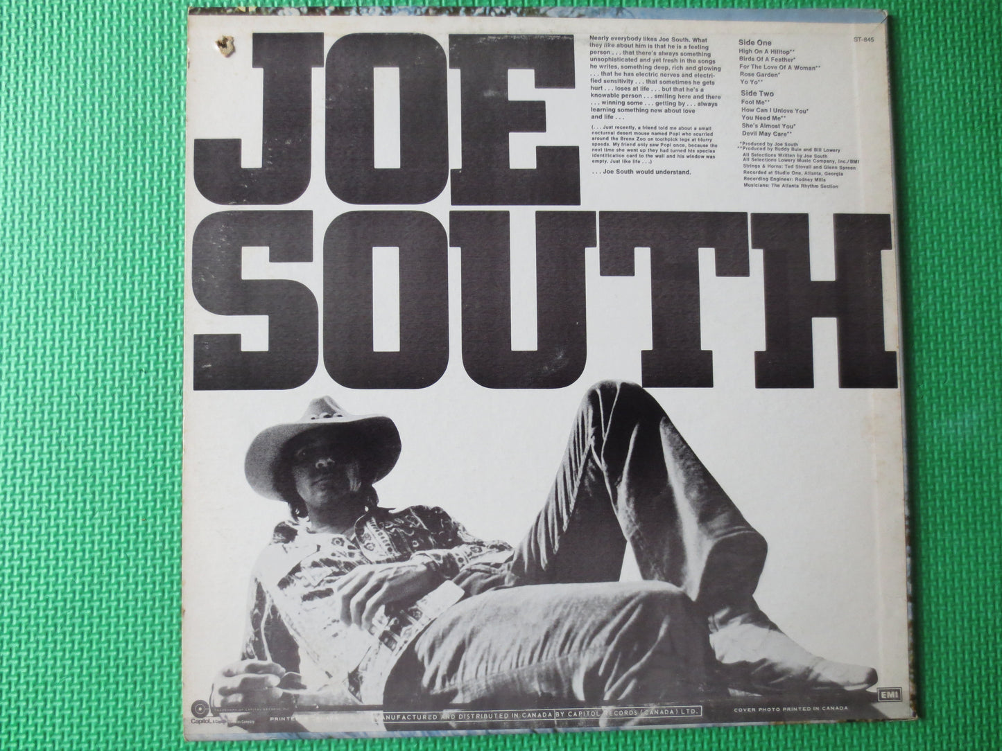 JOE SOUTH, Joe South ALBUM, Joe South Vinyl, Joe South Lp, Joe South Records, Vinyl Lp, Records, Country lps, 1971 Records