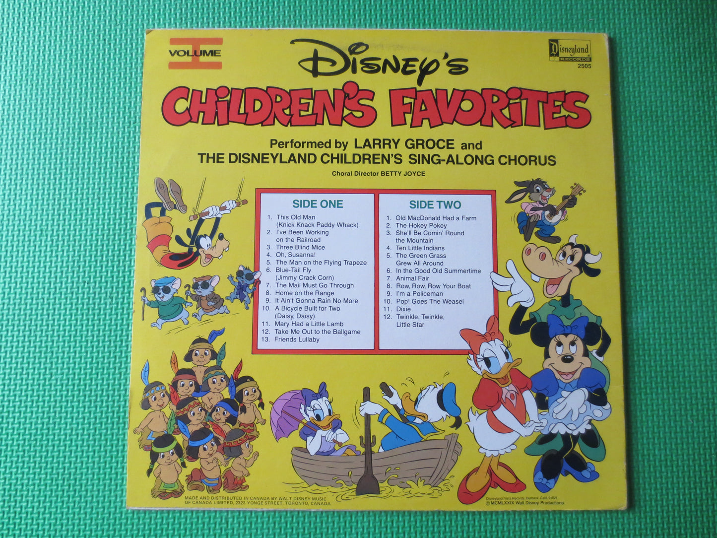 DISNEY'S CHILDREN'S FAVORITES, Disneyland Records, Disney Records, Children's Records, Disney Album, Vinyl Lp, 1979 Records