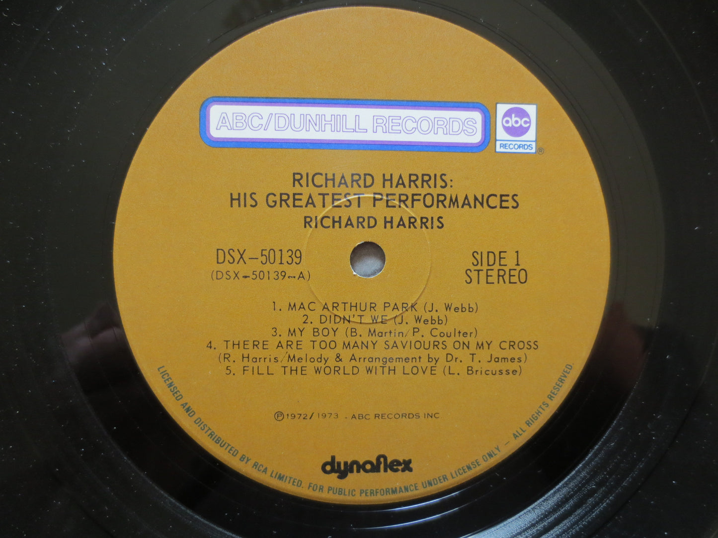 RICHARD HARRIS, GREATEST Performances, Pop Record, Pop Album, Vintage Vinyl, Vinyl Record, Record Vinyl, 1973 Records