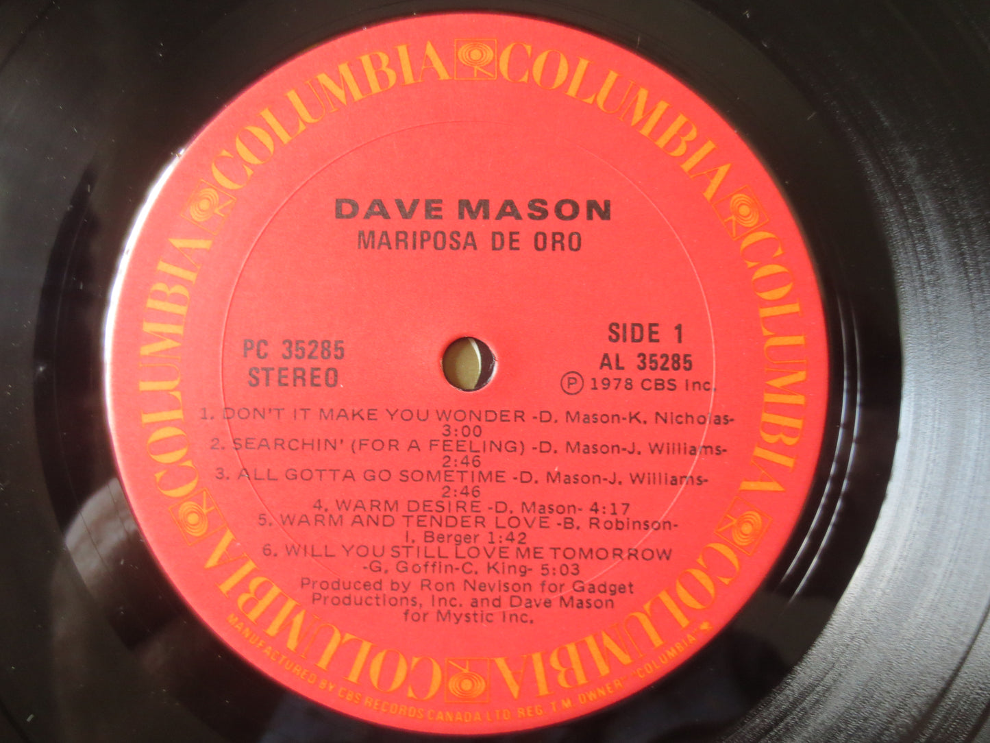 DAVE MASON, MARIPOSA de Ora, Rock Record, Dave Mason Records, Dave Mason Albums, Dave Mason lp, Rock lp, Lps, 1978 Records