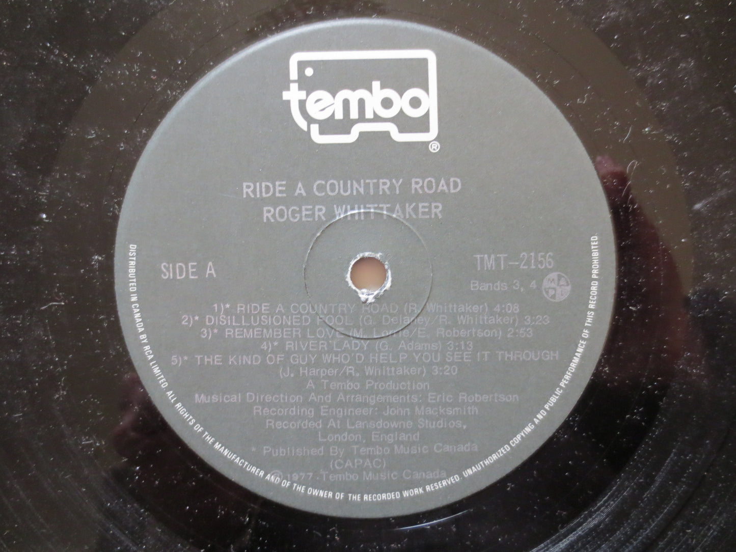 ROGER WHITTAKER, Ride A COUNTRY Road, Vintage Vinyl, Country Album, Country Record, Vintage Country, Vinyl, 1977 Records