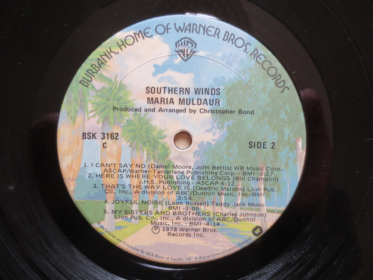 MARIA MULDAUR Record, Southern Winds Album, Maria Muldaur Album, Maria Muldaur Lp, Maria Muldaur Vinyl, Vinyl, 1978 Records