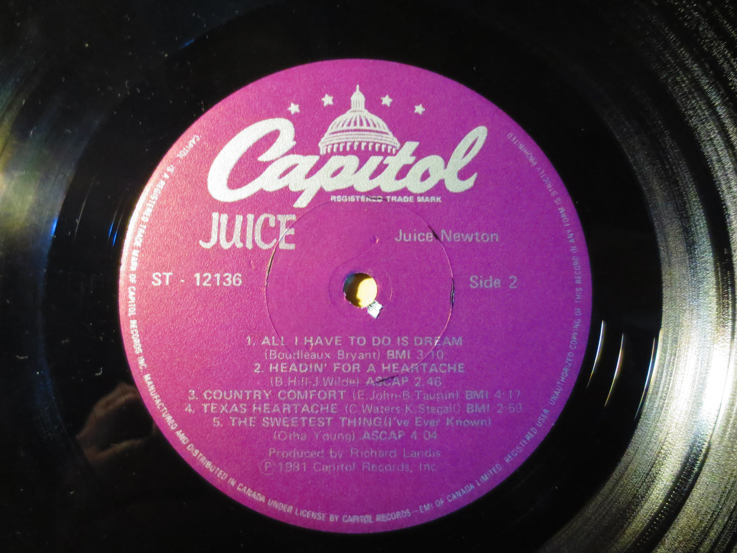 JUICE NEWTON, Juice Newton JUICE, Juice Newton Album, Juice Newton Vinyl, Juice Newton Lp, Vinyl Lp, 1981 Records