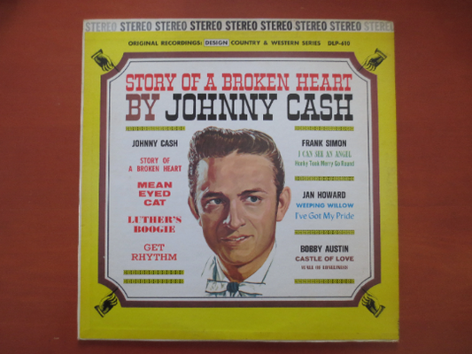 JOHNNY CASH, Story of a Broken HEART, Country Records, Vintage Vinyl, Record Vinyl, Records, Vinyl Records, 1963 Records