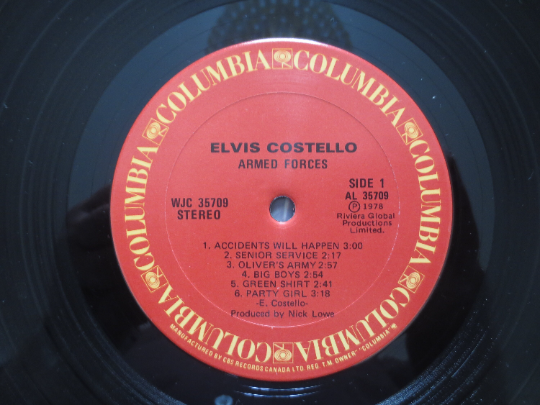 ELVIS COSTELLO, ARMED Forces, Elvis Costello Album, Elvis Costello Lp, Elvis Costello Songs, Lps, Vinyl Lp, 1978 Records