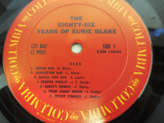 EUBIE BLAKE, Double Album, EUBIE Blake Record, Eubie Blake Album, Eubie Blake Lp, Ragtime Records, Honky Tonk, 1973 Records