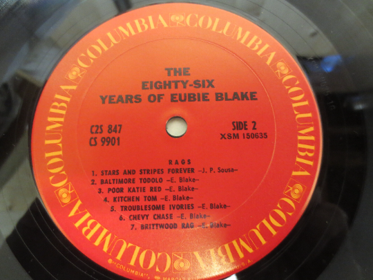 EUBIE BLAKE, Double Album, EUBIE Blake Record, Eubie Blake Album, Eubie Blake Lp, Ragtime Records, Honky Tonk, 1973 Records