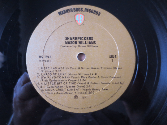 MASON WILLIAMS, SHAREPICKERS, Country Records, Vinyl Records, Mason Williams Lp, Vinyl Record, Country Vinyl, 1971 Records