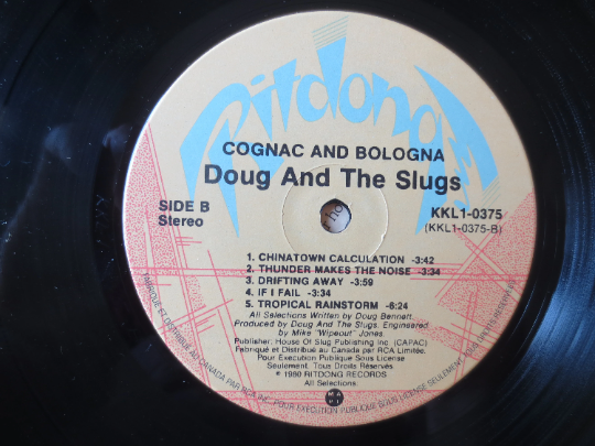 DOUG and the SLUGS, DEBUT Album, Cognac and Bologna, Rock Albums, Rock Records, lps, Vinyl Record, Vinyl Album, 1980 Albums