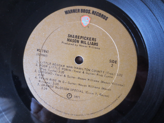 MASON WILLIAMS, SHAREPICKERS, Country Records, Vinyl Records, Mason Williams Lp, Vinyl Record, Country Vinyl, 1971 Records