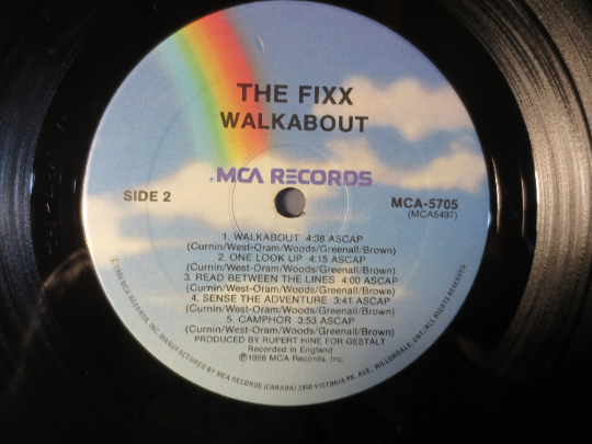 The FIXX, WALKABOUT, The FIXX Album, The Fixx Record, The Fixx Lp, Rock Record, Rock Album, Vinyl Album, Lps, 1986 Records