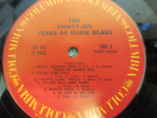 EUBIE BLAKE, Double Album, EUBIE Blake Record, Eubie Blake Album, Eubie Blake Lp, Ragtime Records, Honky Tonk, 1973 Records