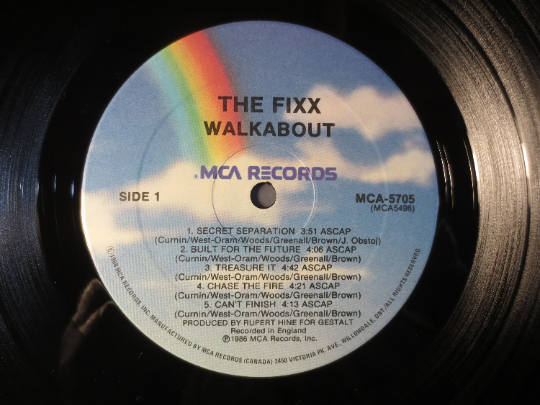 The FIXX, WALKABOUT, The FIXX Album, The Fixx Record, The Fixx Lp, Rock Record, Rock Album, Vinyl Album, Lps, 1986 Records